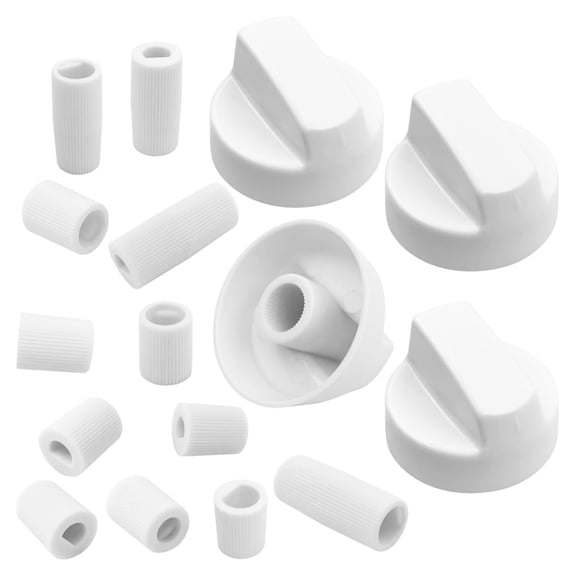 APPLAYERR Universal Range Control Knobs High Strength ABS Material 2 Style Adapters For White Stove Oven RV Appliances