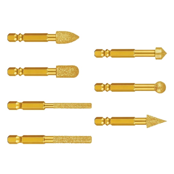 APPLAYERR Wear Resistant Diamond Grinding Bits 7Pcs 6mm Hex Shank For Stone Granite Tile Engraving Carving Accessory