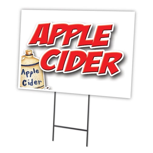 APPLE CIDER 12"x16" Yard Sign & Stake | Advertise Your Business | Stake Included Image On Front Only | Made in The USA