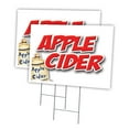 thumbnail image 1 of APPLE CIDER 2 Pack Of 18" x 24" Yard Sign & Stake | Advertise Your Business | Stake Included Image On Both Sides | Made in The USA, 1 of 3