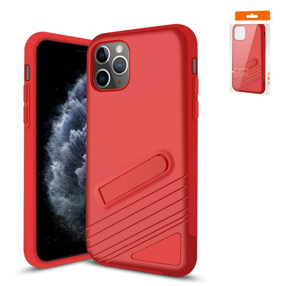For APPLE IPHONE 11 PRO Phone Cases, Hybrid Slim Fit Hard PC & Rubber TPU Shockproof with hidden Kickstand Cover For Apple iPhone 11 Pro Armor Cases In Red