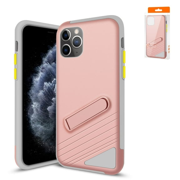 APPLE IPHONE 11 PRO Phone Cases, Hybrid Slim Fit Hard PC & Rubber TPU Shockproof with hidden Kickstand Cover For Apple iPhone 11 Pro Armor Cases In Rose Gold