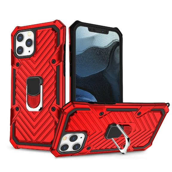 APPLE IPHONE 12/12 PRO Phone Cases, Hybrid Shockproof Ring Stand TPU Cover for APPLE IPHONE 12/ IPHONE 12 PRO Kickstand Anti-Shock And Anti Falling Case In Red
