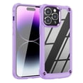 thumbnail image 1 of APPLE IPHONE 14 PRO Phone Cases, High Quality Clean PC Clear Hybrid Shockproof TPU and Metal PC Frame Bumper Case Cover For iPhone 14 PRO In Purple, 1 of 4