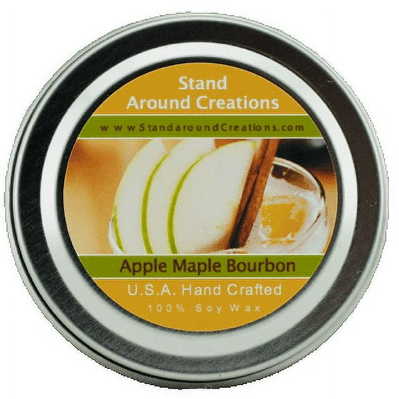 APPLE & MAPLE BOURBON TIN 2-OZ. ALL NATURAL SOY CANDLE