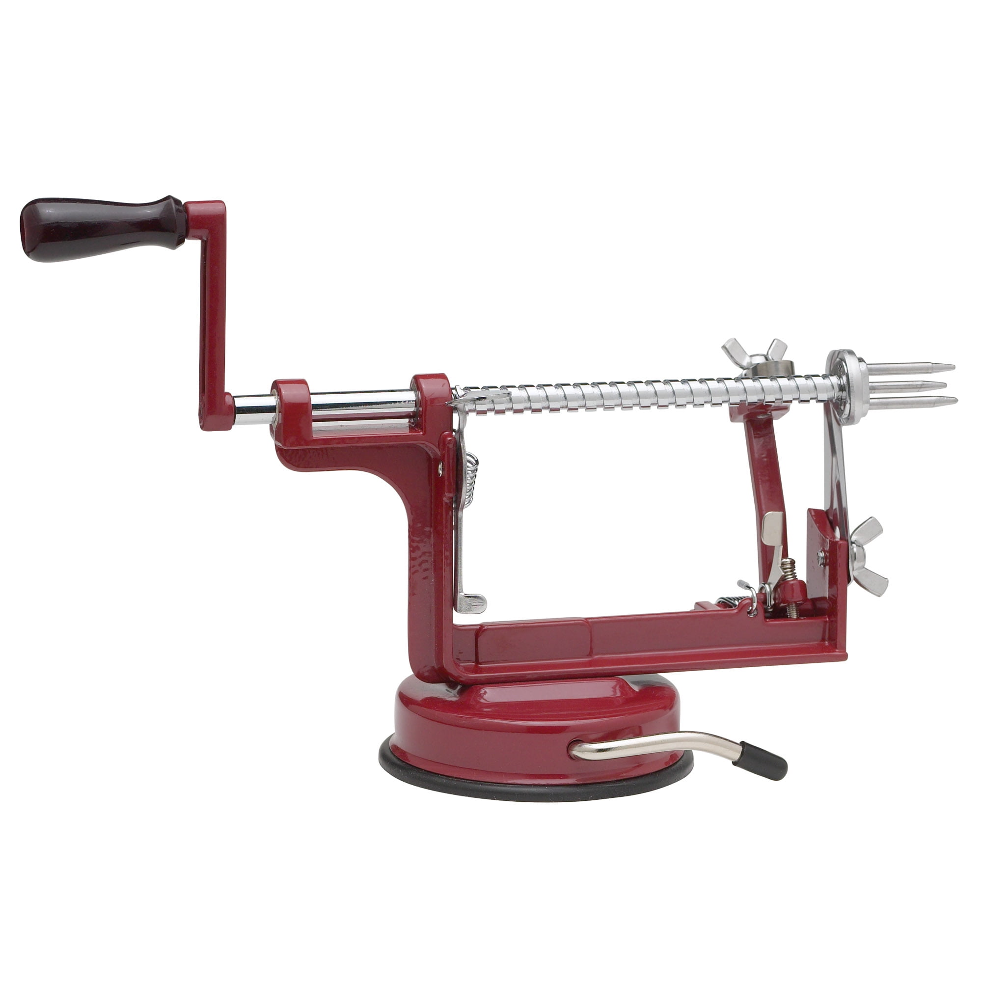 Heavy-Duty Red Aluminum Apple Peeler Corer Slicer