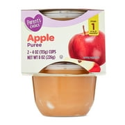 Parents Choice Stage 1 Baby Food Apple Puree, 4 oz Cups, 2 Pack