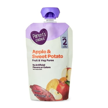Parent's Choice Stage 2 Baby Food, Apple and Sweet Potato Puree, 4 oz Pouch