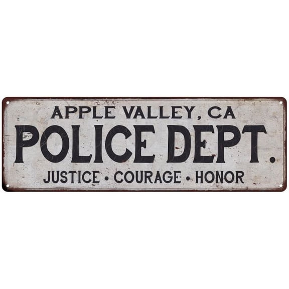 APPLE VALLEY, CA POLICE DEPT. Home Decor Metal Sign Gift 6x18 206180012469