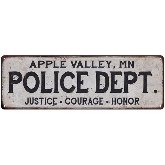 APPLE VALLEY, MN POLICE DEPT. Home Decor Metal Sign Gift 6x18 106180012738