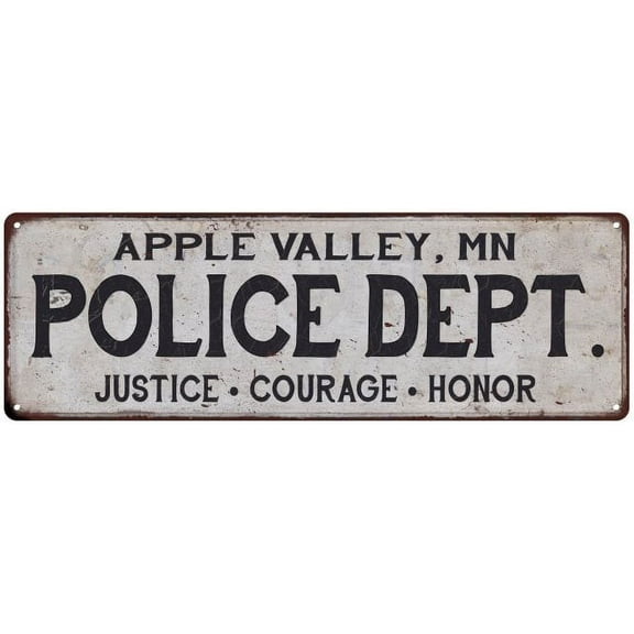 APPLE VALLEY, MN POLICE DEPT. Home Decor Metal Sign Gift 8x24 108240012738