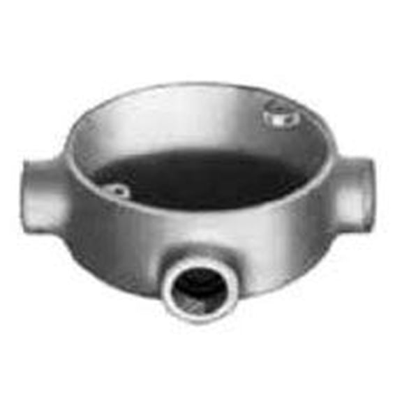Appleton SEHT-75, 3/4"" Hub, Iron, Round, Tapped, Rigid Conduit Outlet Box, 1pc