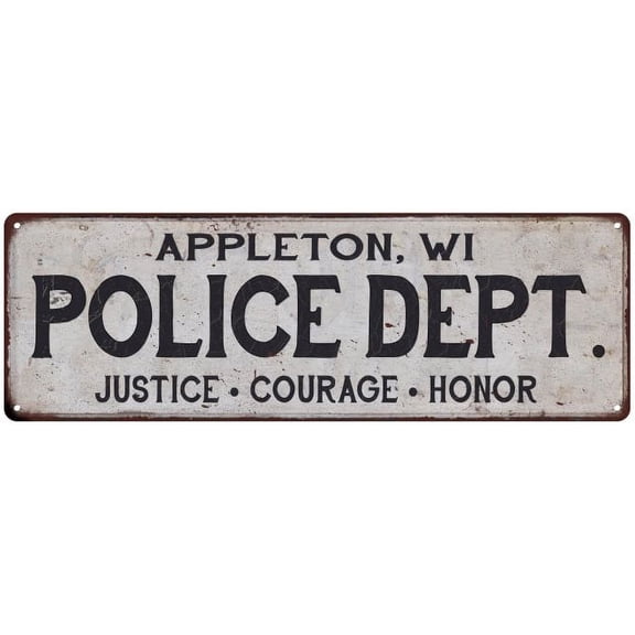 APPLETON, WI POLICE DEPT. Home Decor Metal Sign Gift 8x24 108240012455