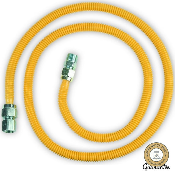 APPLIANCE PROS GASLINE72 72" Stainless Steel 1/2" Male &1/2" Female Iron Gas Line Connector 2 Pieces