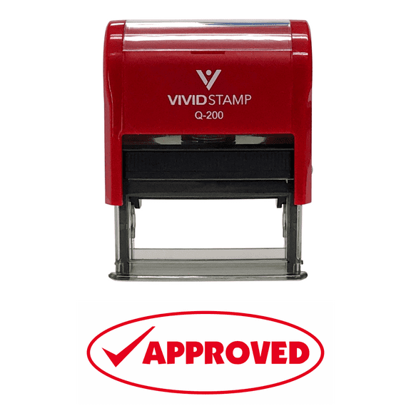 APPROVED Oval Office Self-Inking Office Rubber Stamp (Red) - Medium