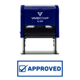 thumbnail image 1 of APPROVED w/ Checkbox Office Self-Inking Office Rubber Stamp (Blue) - Large, 1 of 1