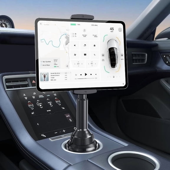 APPS2Car Tablet Holder for Car, Car Tablet Mount with Adjustable Clamp (Up to 8.3"), 10.57" Height Adjustable iPad Holder for 4.3"-11" Cell Phones & Tablets, Perfect Travel Companion