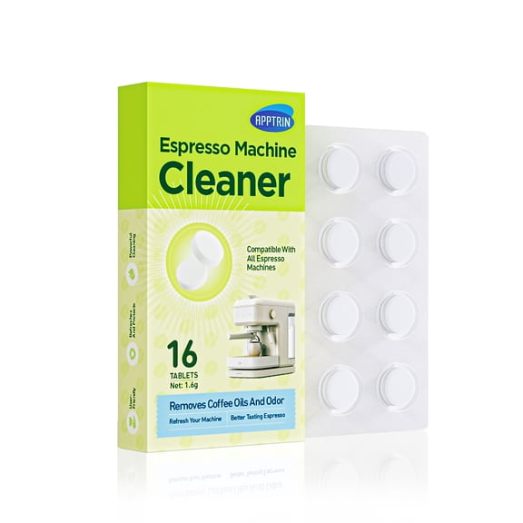 APPTRIN Espresso Machine Cleaner Tablets, 16 Count, Effervescent Descaler for Espresso and Coffee Machines, Removes Coffee Oils and Odor
