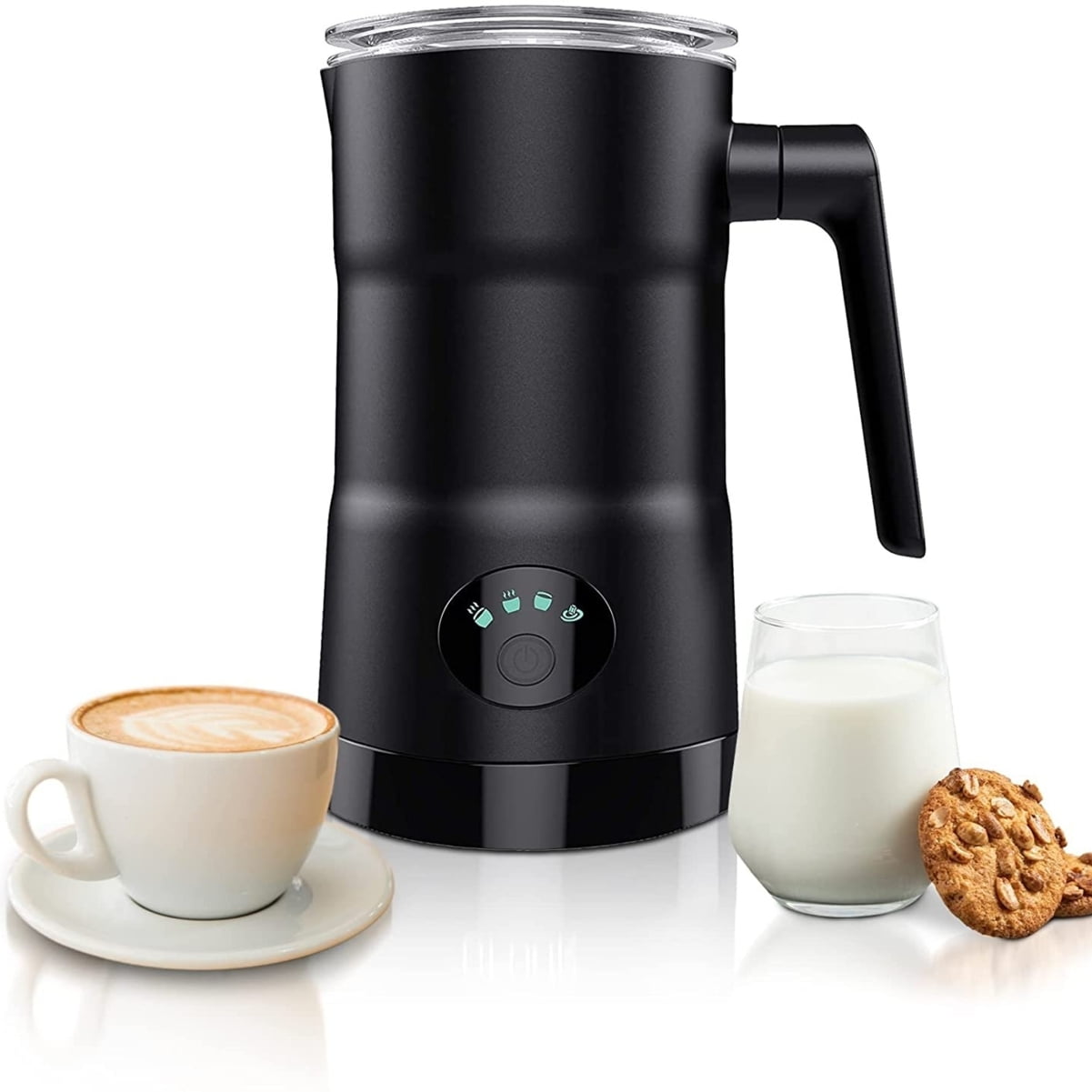 APQ Electric Milk Frother 11.8oz/5.4 oz Capacity Black Elect