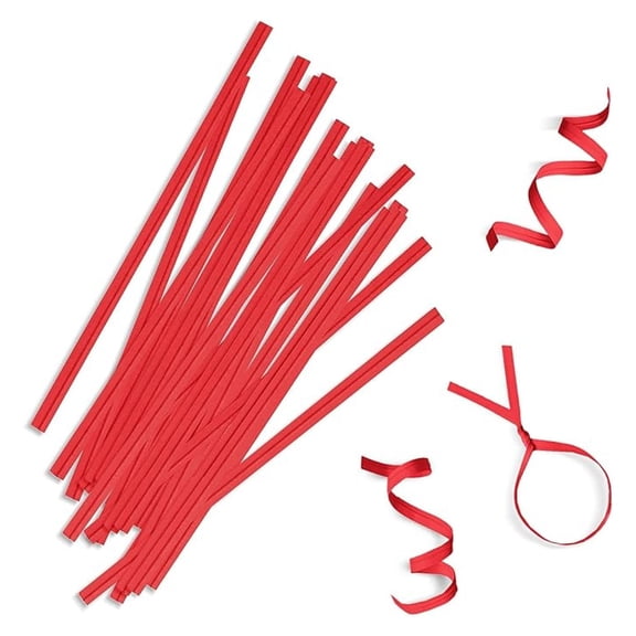 APQ Red Metallic Ties for Bags, 6 inches. 2000 Pack Plastic-Coated Bread Ties for Treat Bags. Reusable Bread Ties. Light Metallic Tie. Heavy-Duty Twisty Ties for Bags