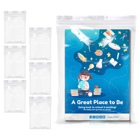 Clear Plastic Reclosable Zipper Bags, High Clarity Polypropylene, 1000 Count, 9 x 12 in