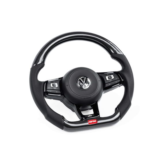 APR MS100202 Steering Wheel - Carbon Fiber / Leather - Silver