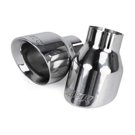 APR TPK0001 Double-Walled 4" Slash-Cut Tips Polished Set of 2