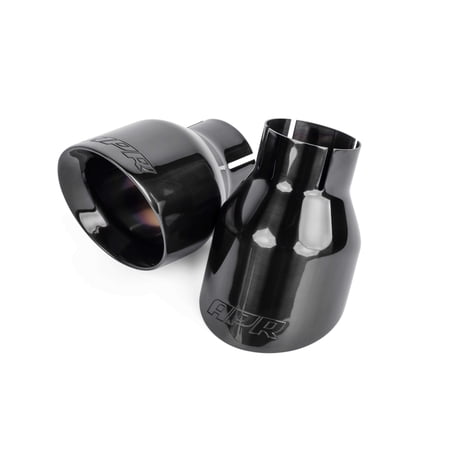 APR TPK0003 APR Double-Walled 4" Slash-Cut Tips (Polished Diamond Black) - Set of 2