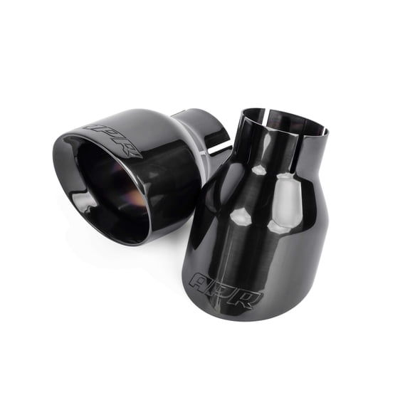 APR TPK0003 APR Double-Walled 4" Slash-Cut Tips (Polished Diamond Black) - Set of 2