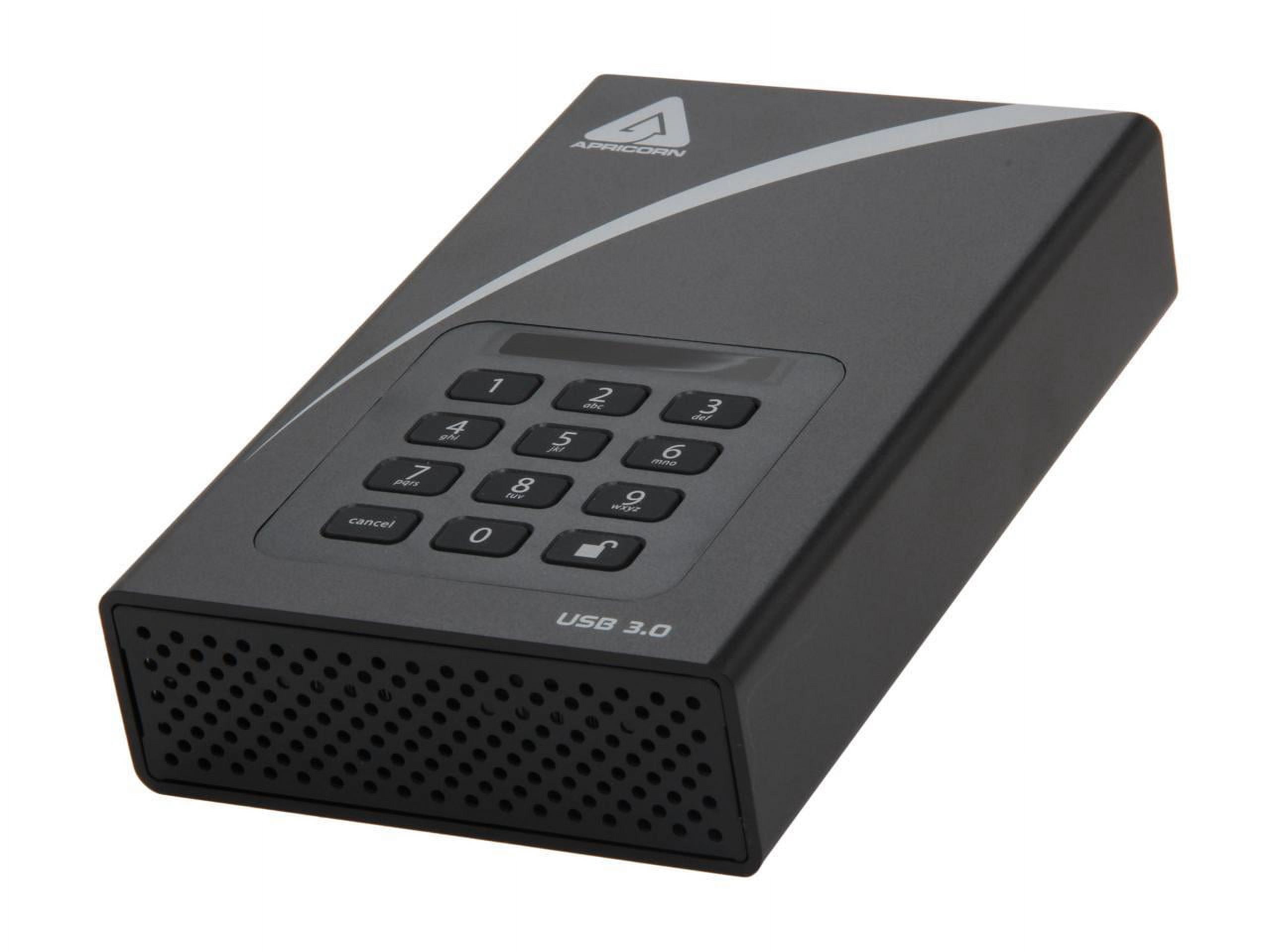 Apricorn Aegis Padlock ADT-3PL256-2000 2 TB 3.5" External Hard Drive - USB 3.0 - 7200rpm - 8 MB Buffer