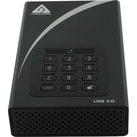 Apricorn Aegis Padlock DT ADT-3PL256-4000 4 TB External Hard Drive - USB 3.0 - 7200rpm - 8 MB Buffer - Desktop