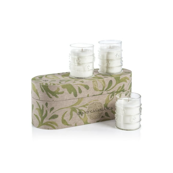 APRICOT BLOOM Zodax Grand Casablanca Scented Candle Trio - Gift Boxed