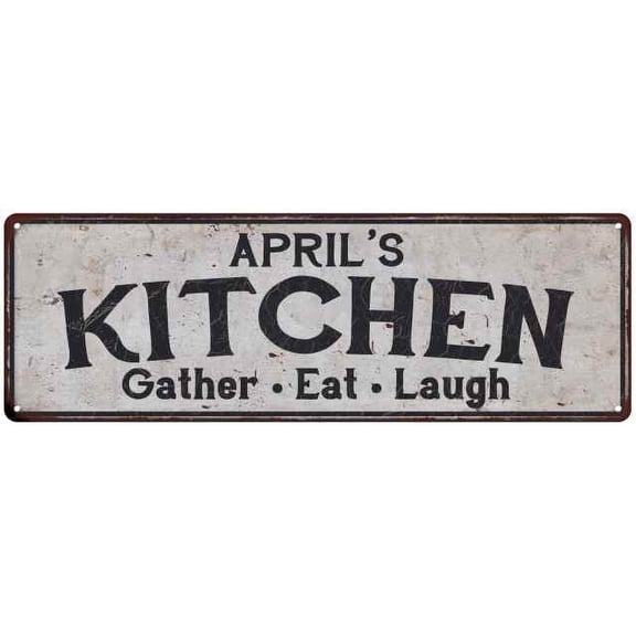 APRIL's Kitchen Rustic Chic Decor Gift 6x18 Sign 106180051156