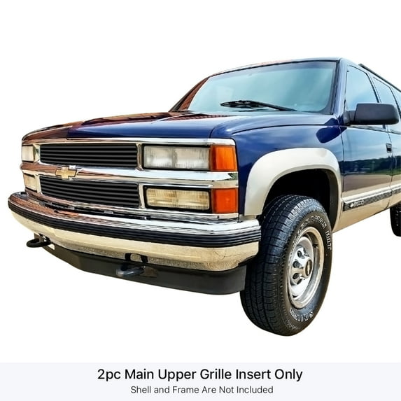 APS 1994-1999 Chevy Blazer Not For S-10 Black Stainless Steel Billet Grille 8x6 horizontal billet