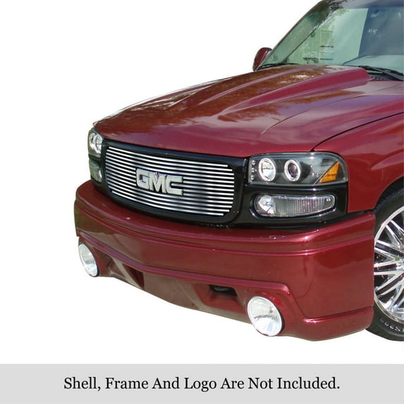 APS 1999-2002 GMC Sierra 1500 Not For Classic Style With Logo Show Stainless Steel Billet Grille 8x6 horizontal billet