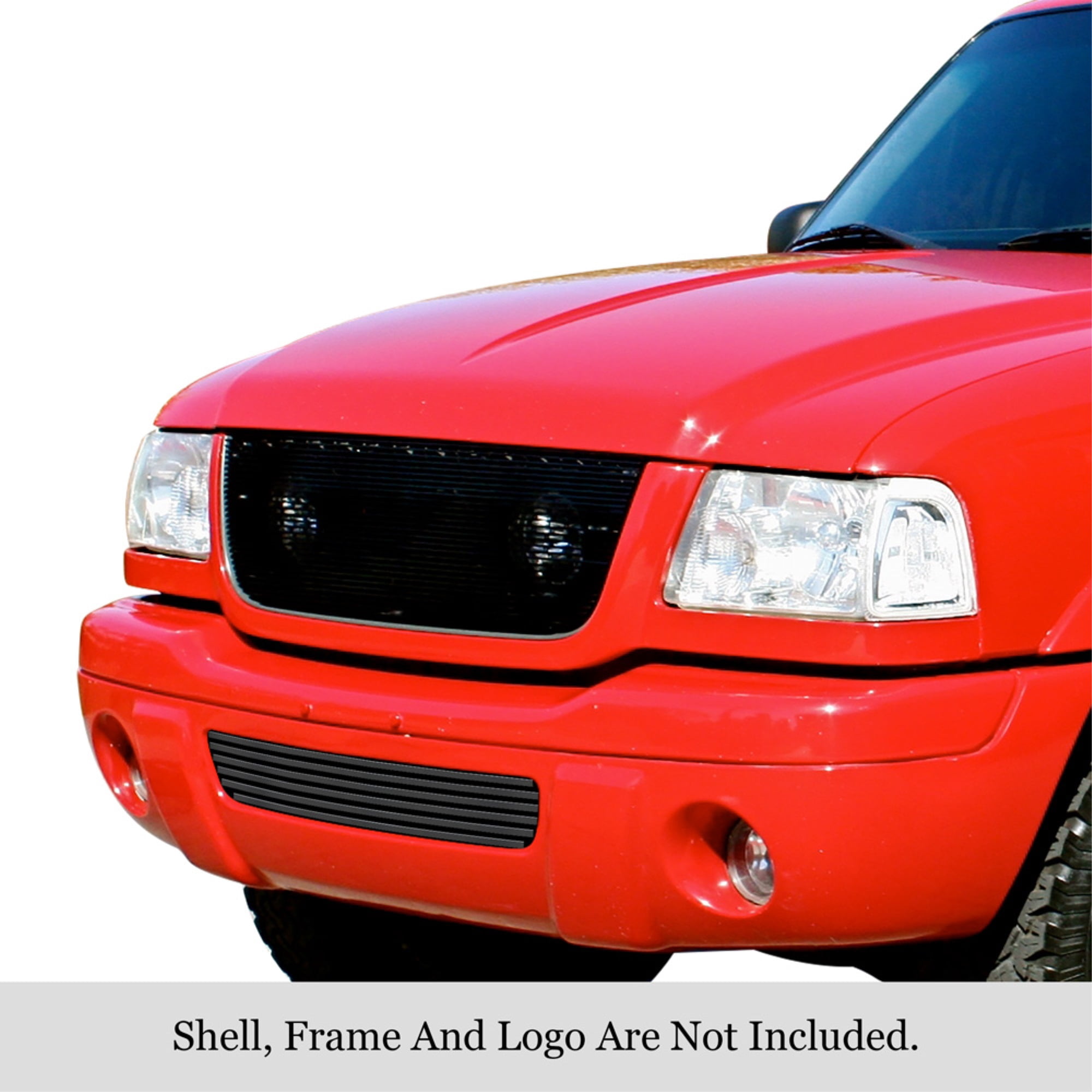 APS 2001-2003 Ford Ranger 4WD Black Stainless Steel Billet Grille 8x6 ...