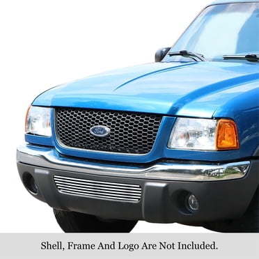 APS Stainless Steel Billet Grille Insert For 1993-1997 Ford Ranger 2WD – Polished 8x6 Horizontal – F85013S