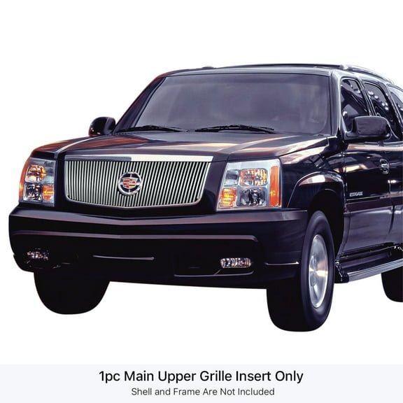 APS 2002-2006 Cadillac Escalade With Logo Show Stainless Steel Billet Grille 8x6 vertical billet