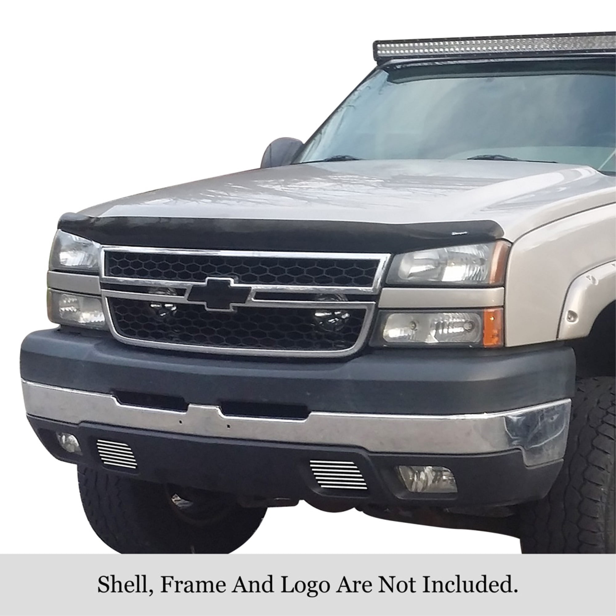 APS 2003-2006 Chevy Silverado 1500 Tow Hook Cover Stainless Steel Billet  Grille 8x6 horizontal billet