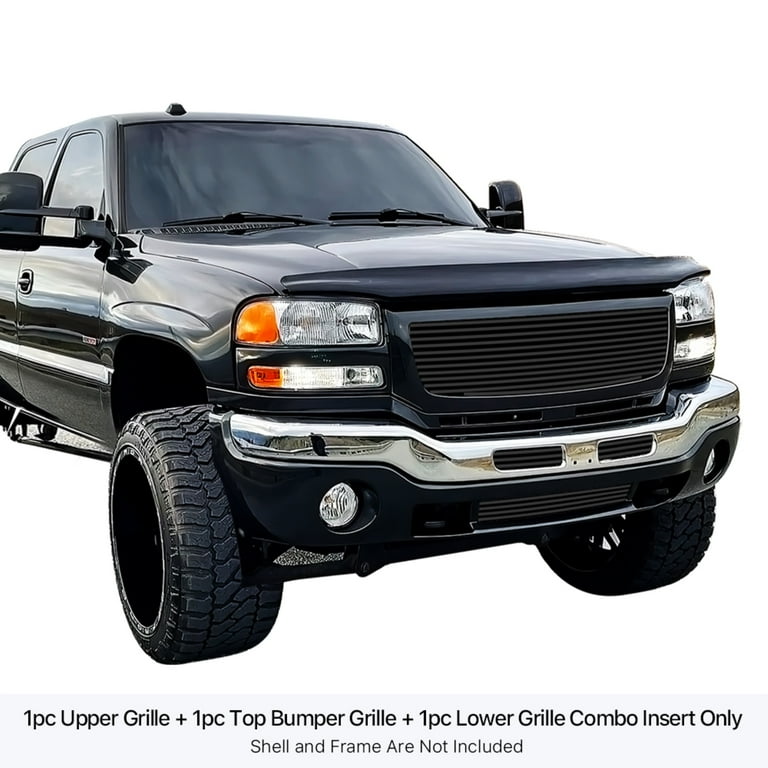 APS 2003-2006 GMC Sierra 1500 Black Stainless Steel Billet Grille