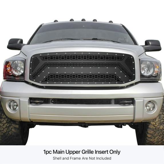 Stainless Steel Main Upper Sheet Grille 2006-2008 Ram 1500 /2006-2009 Dodge Ram 2500 /2006-2009 Dodge Ram 3500