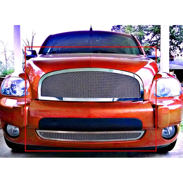 Black Billet Grille Insert Combo For 2006-2011 Chevy HHR – Stainless Steel, Upper & Lower Set