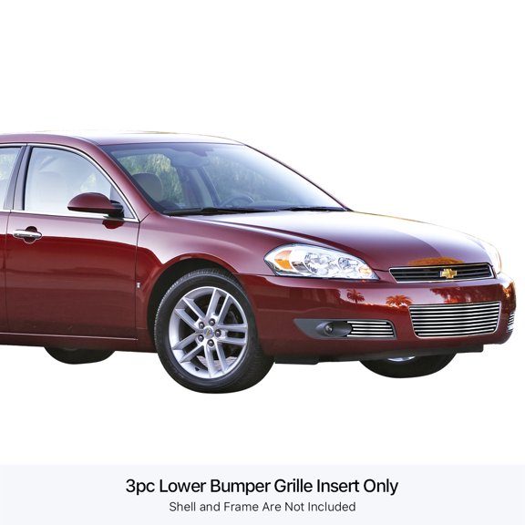 APS 2006-2013 Chevy Impala With Fog Light Stainless Steel Billet Grille 8x6 horizontal billet