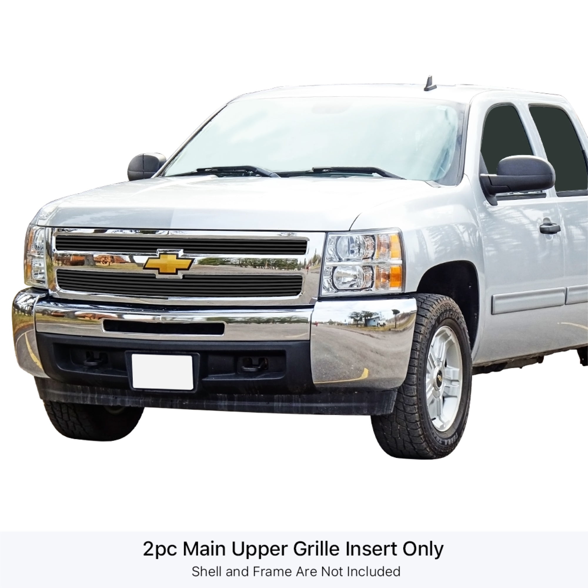 Billet Grille Insert For 2007-2013 Chevy Silverado 1500 - Polished Aluminum Upper+Lower Grill, Aggressive Look - View #14