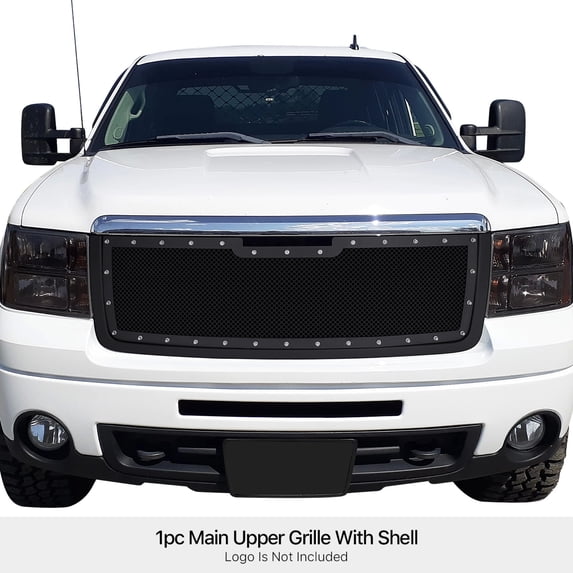 PE + Stainless Steel Main Upper Package Grille 2007-2013 GMC Sierra 1500 /2007-2010 GMC Sierra Denali New Body With Logo Show