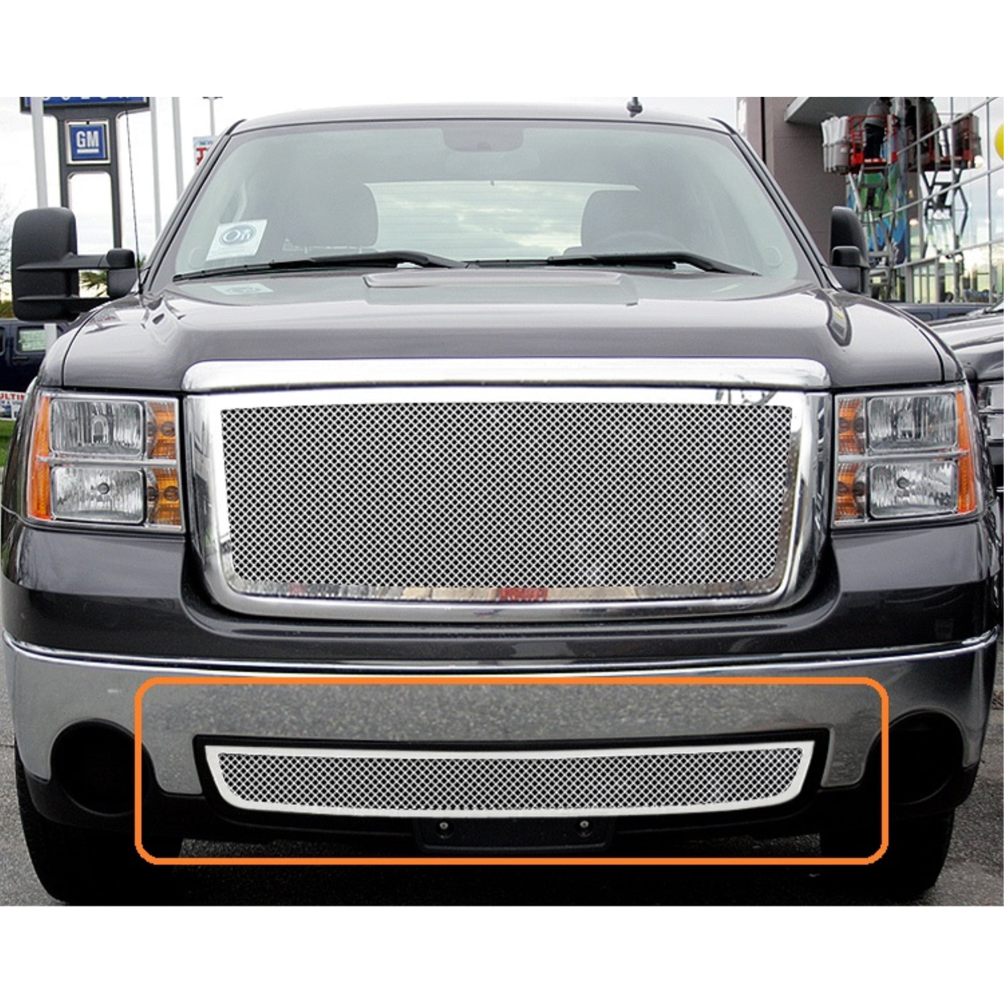 APS 2007-2013 GMC Sierra 1500 tow hook covered Mesh Grille 1.8 mm wire mesh  