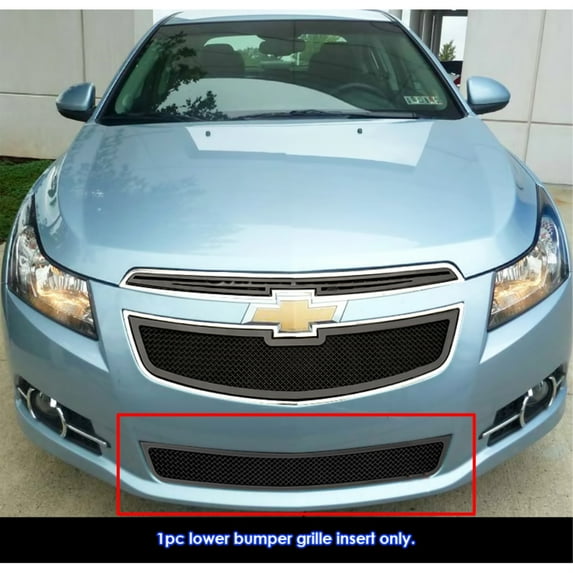 2011-2014 Chevy Cruze Lt Rs Package And Turbo Only/2011-2014 Chevy Cruze Ltz Rs Package And Turbo Only Stainless Steel Black Powder Coated Finish 1.8 Mm Wire Mesh Black Wire Mesh Grille