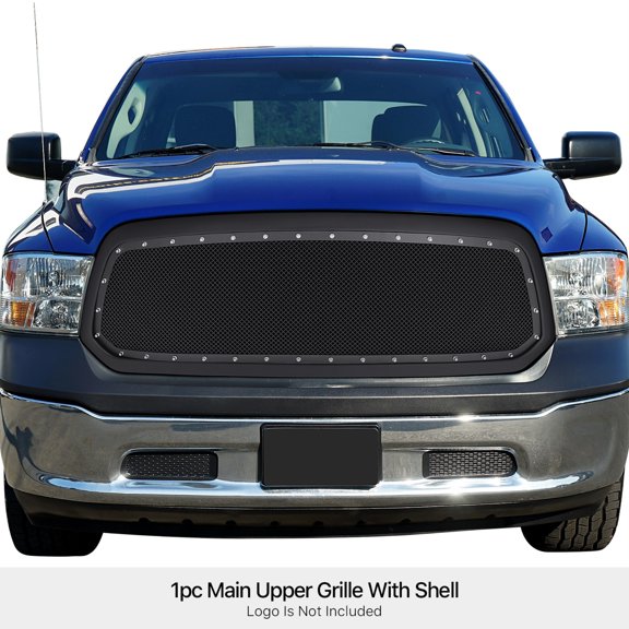PE + Stainless Steel Main Upper Package Grille 2013-2017 Ram 1500 Not For /2018 Ram 1500 Not For & Sport & Laramie Longhorn & Laramie Limited/2019-2021 Ram 1500 Classic Only