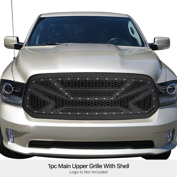 PE + Stainless Steel Main Upper Package Grille 2013-2017 Ram 1500 Not For /2018 Ram 1500 Not For & Sport & Laramie Longhorn & Laramie Limited/2019-2021 Ram 1500 Classic Only