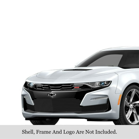 2019-2022 Chevy Camaro 1Ss/2Ss Stainless Steel Black Powder Coated Finish 8X6 Horizontal Billet Black Stainless Steel Billet Grille